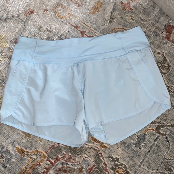 lululemon athletica Pants - lululemon Light Blue Speed Up Lined Shorts